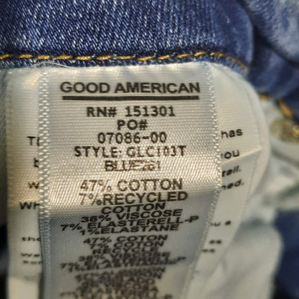 Good American Jeans Womens 15 Good Legs Crop Skinny High Rise‎ Denim Distressed - Picture 8 of 11